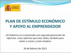 Plan Est�mulo Apoyo Emprendedor Gobierno de Espa�a
