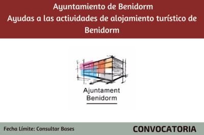 Ayudas a las actividades de alojamiento turstico de Benidorm - Ayuntamiento de Benidorm 