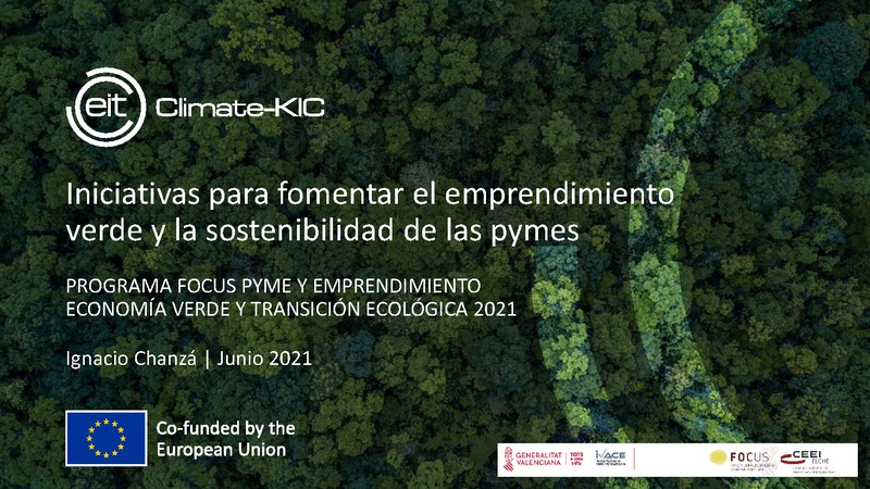 Iniciativas para fomentar el emprendimiento verde y la sostenibilidad de las pymes (Portada)