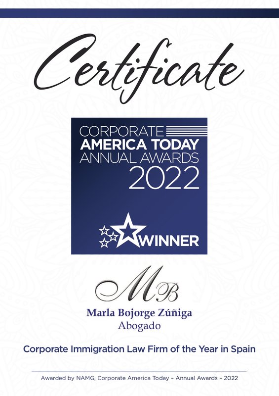 Corporate Immigration Law Firm of the Year in Spain, Bojorge Law Firm[;;;][;;;]