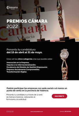Bases de la convocatoria Premios Cámara 2022