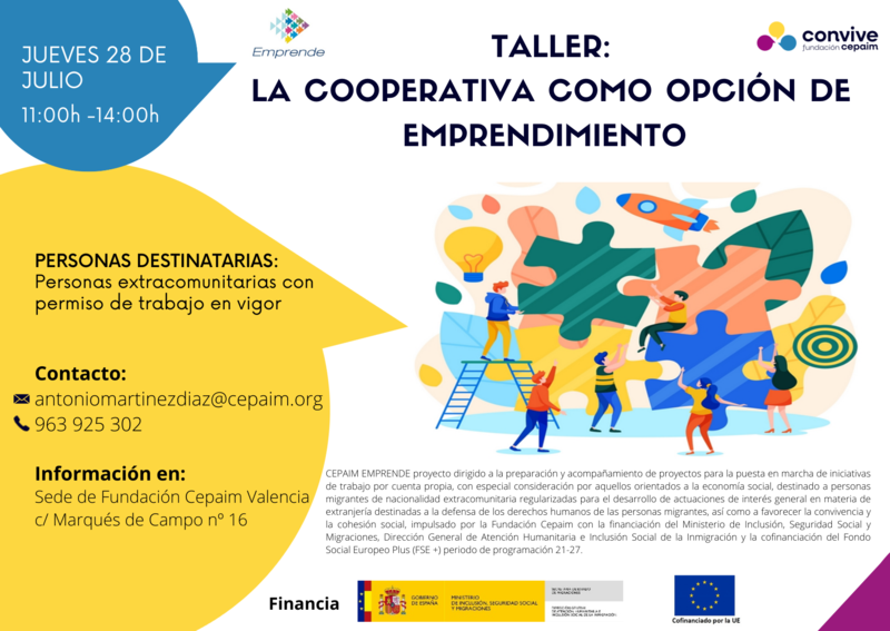 Cartel Taller "La cooperativa como opción de emprendimiento"