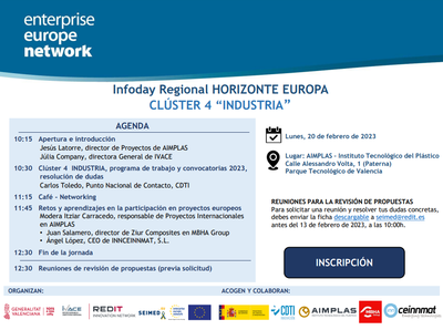 Infoday Regional HORIZONTE EUROPA - Clster 4 INDUSTRIA