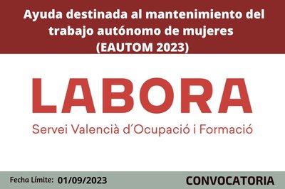 EAUTOM 2023- Programa de ayuda destinada al mantenimiento del trabajo aut�nomo de mujeres