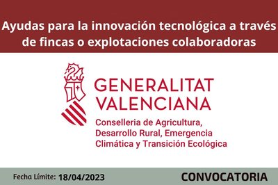 Ayudas para el fomento de la innovaci�n tecnol�gica a trav�s de fincas o explotaciones colaboradoras
