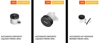 Depósito de líquido de frenos para moto