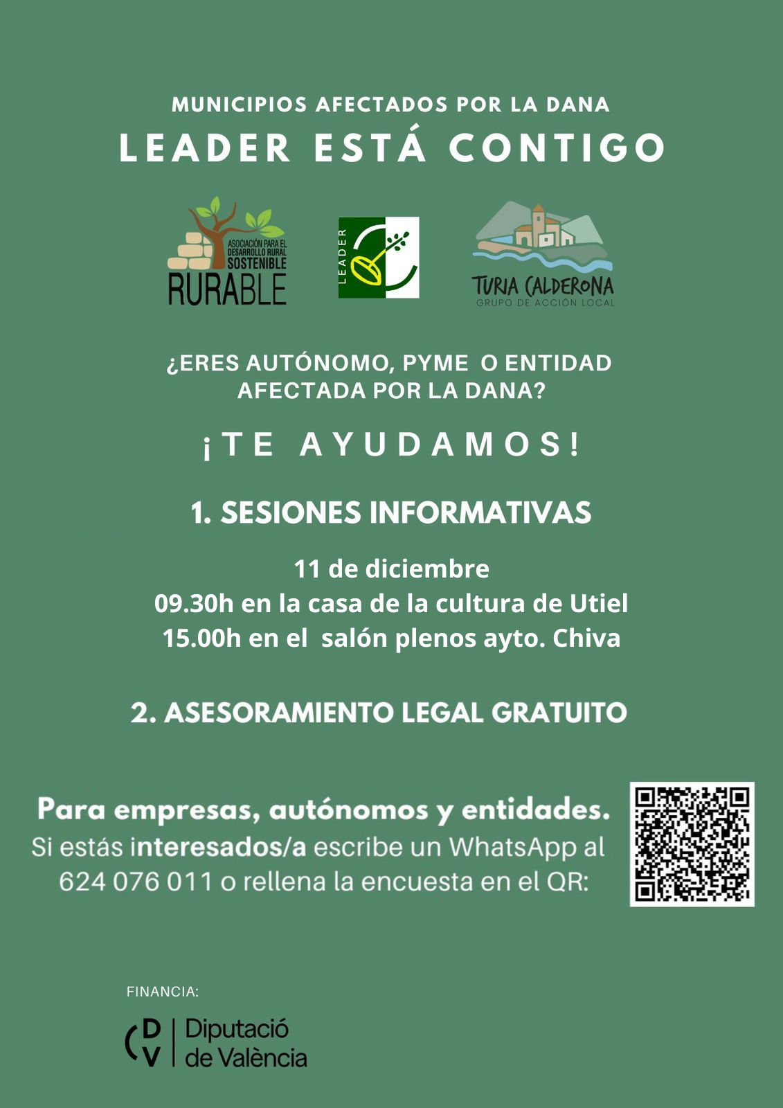 Acompaamiento gratuito para autnomos y pymes rurales afectados por la DANA en Utiel