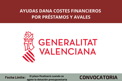 Ayudas DANA costes financieros por préstamos y avales