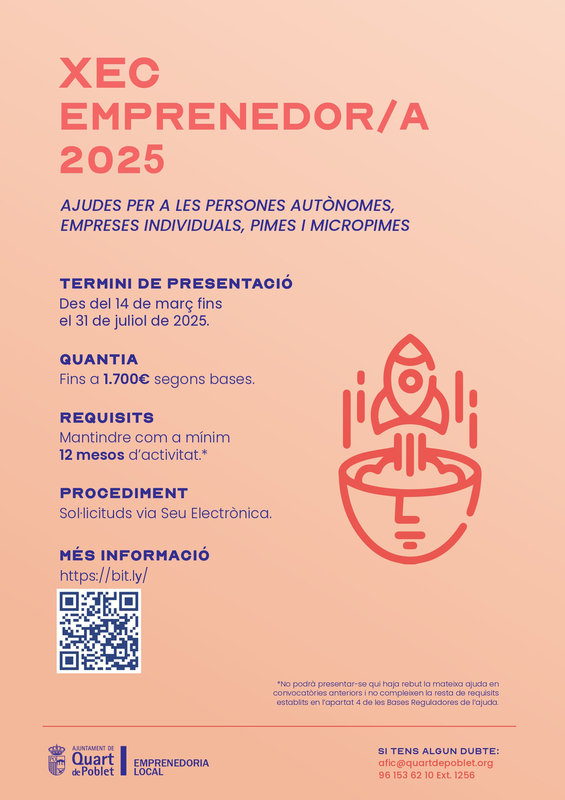 Cheque Emprendedor 2025 Quart de Poblet