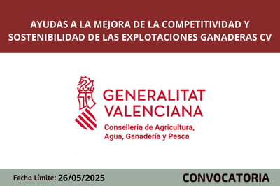 Ayudas a la mejora de la competitividad y sostenibilidad de las explotaciones ganaderas de la Comunitat Valenciana