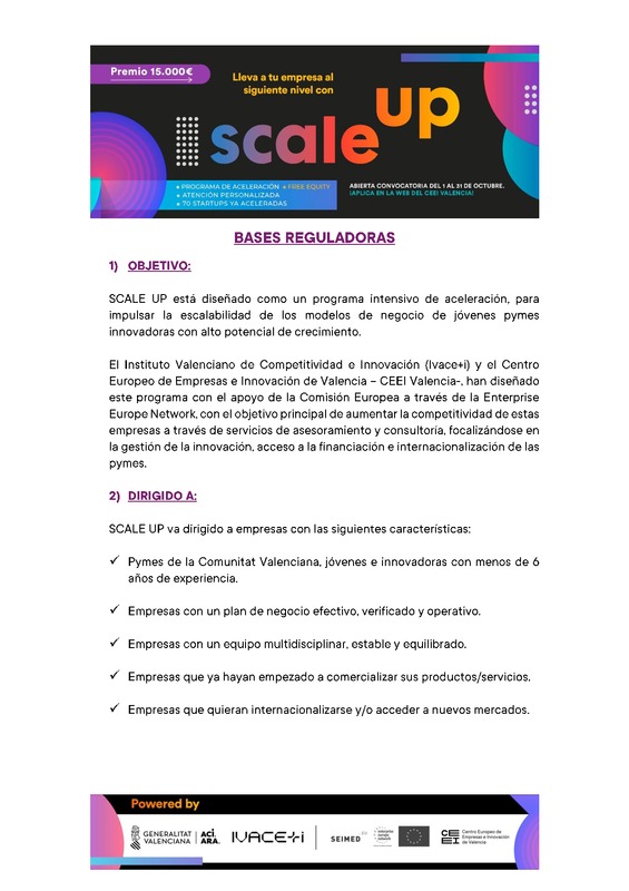 Bases Convocatoria SCALE UP 2025