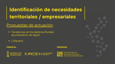 Tendencias en los destinos rurales-Ayuntamiento Agost - Propuesta de actuaci�n