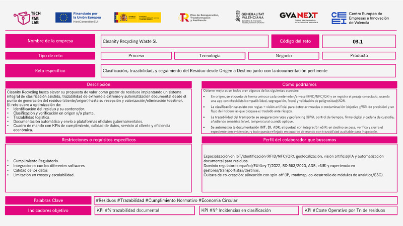Challenge: Classification, traceability, and tracking of Waste from Origin to Destination along with relevant documentation