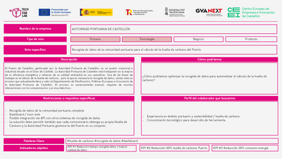 Reto: Recogida de datos de la comunidad portuaria para el c�lculo de la huella de carbono del Puerto