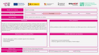 Reto: Como podemos evitar el contacto de los alimentos con etileno