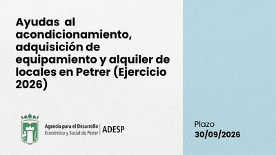 Programa de subvenciones para revitalizar los locales comerciales del casco antiguo de Petrer