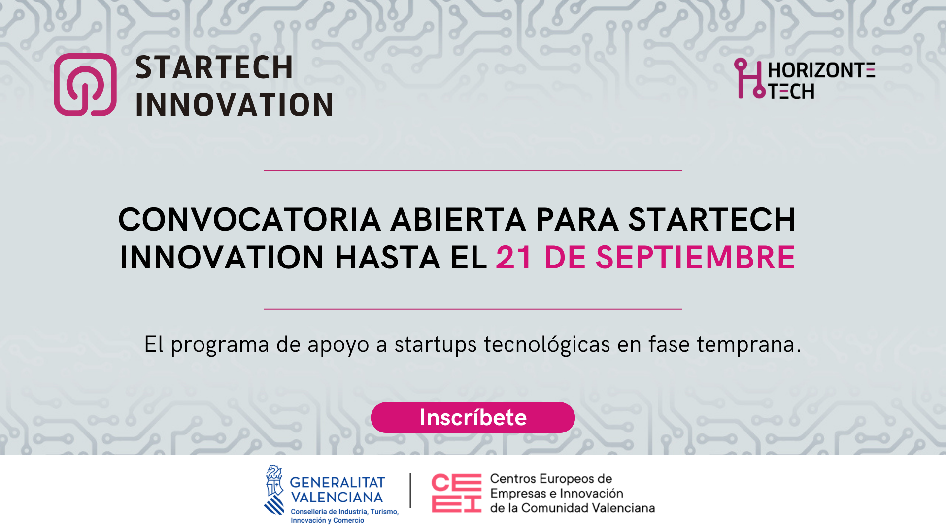 Cartel Programa Aceleración Startech Innovation