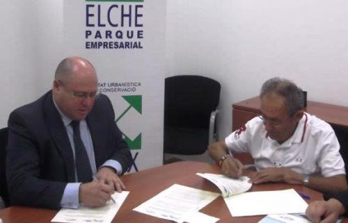 Firma de convenio de colaboracin entre Elche Parque Empresarial y el CEEI Elche