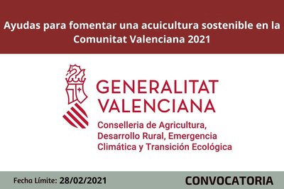 Ayudas para fomentar una acuicultura sostenible en la Comunitat Valenciana 2021